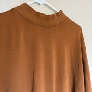 Scott Barber Pima Cotton Interlock Mock Turtleneck XL Auburn